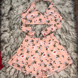 Pink Floral matching set